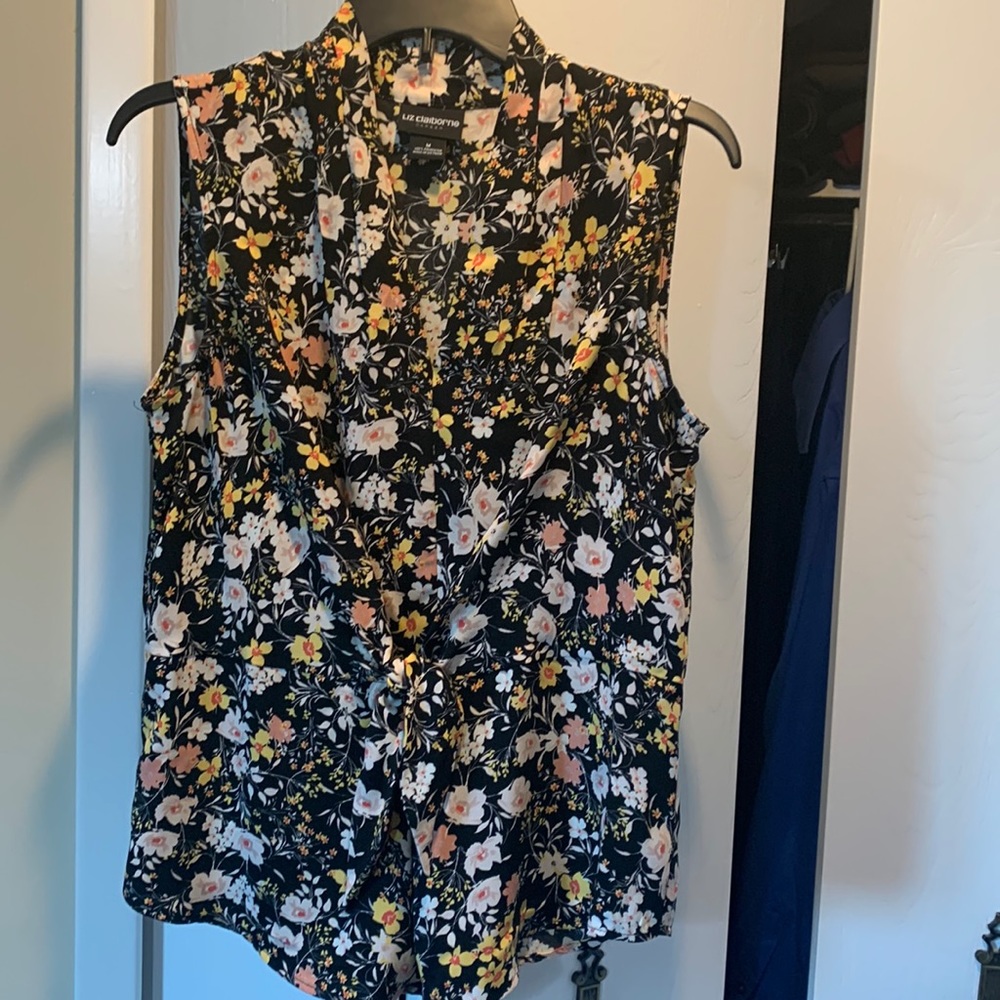 Liz Claiborne Chic Black Floral Blouse